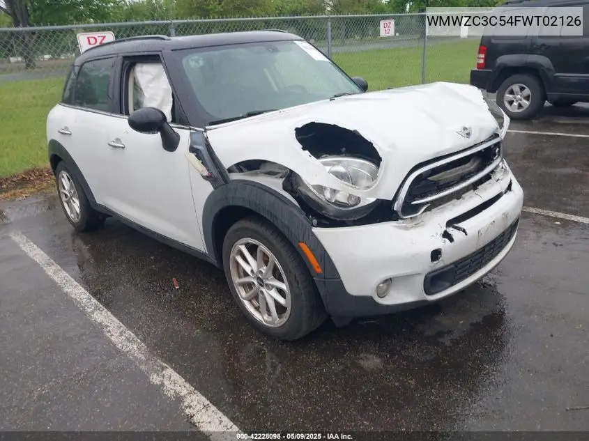 2015 Mini Countryman Cooper S VIN: WMWZC3C54FWT02126 Lot: 42228098