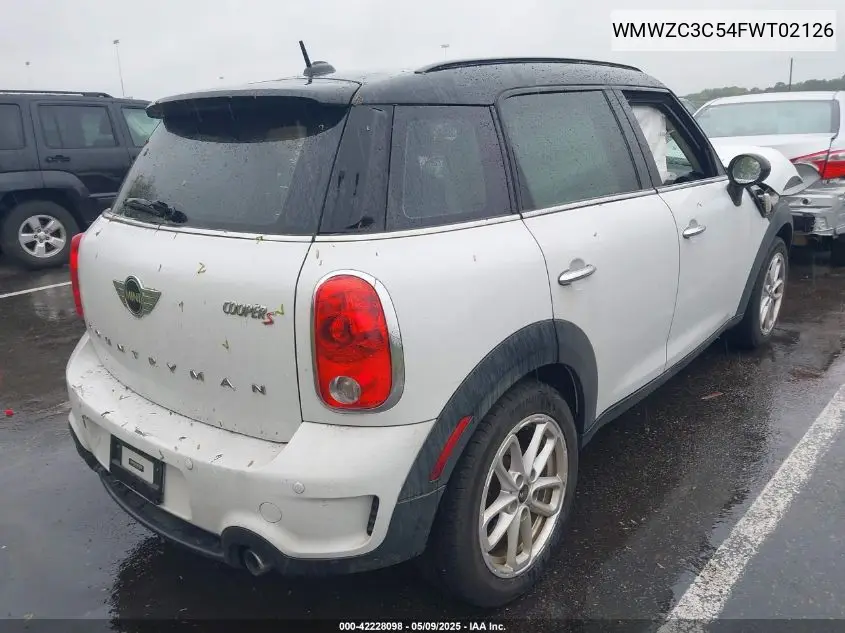 2015 Mini Countryman Cooper S VIN: WMWZC3C54FWT02126 Lot: 42228098