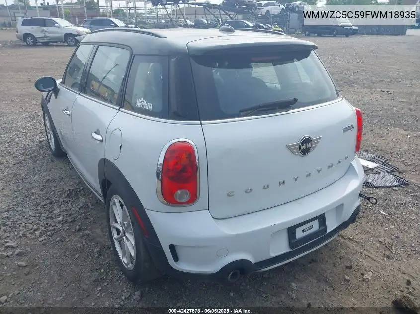 2015 Mini Countryman Cooper S VIN: WMWZC5C59FWM18935 Lot: 42427878
