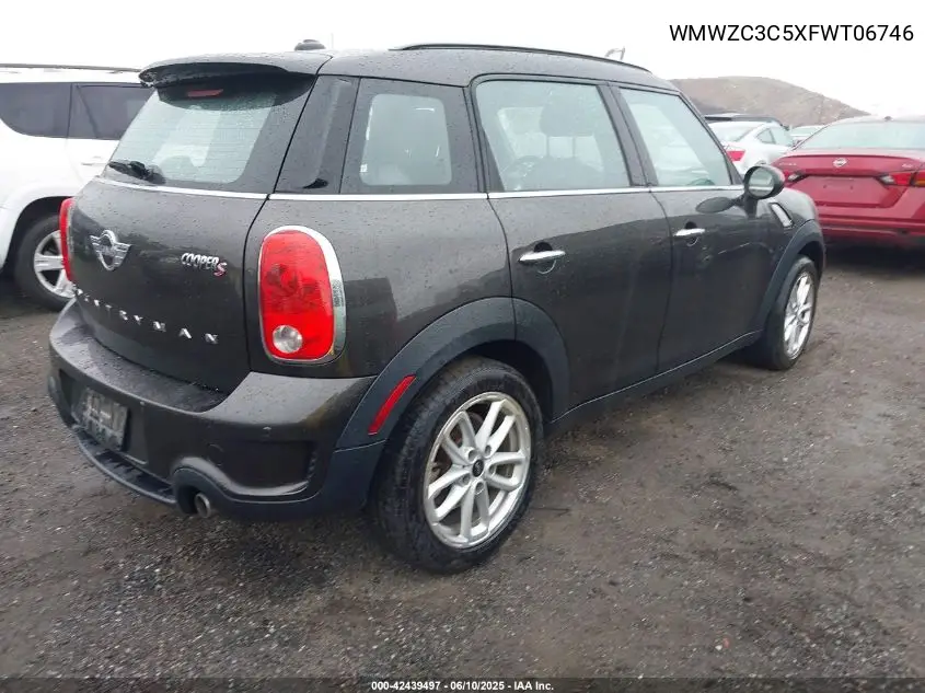 2015 Mini Countryman Cooper S VIN: WMWZC3C5XFWT06746 Lot: 42439497
