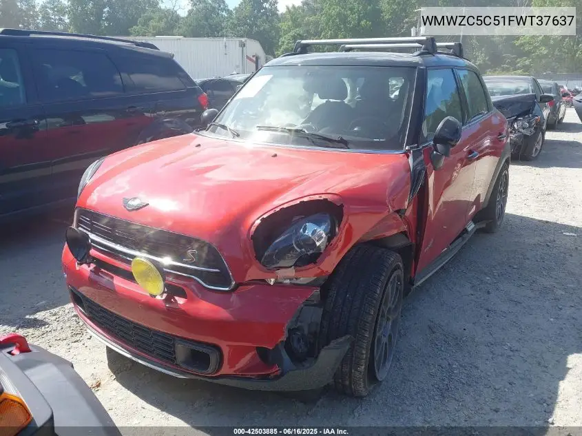2015 Mini Countryman Cooper S VIN: WMWZC5C51FWT37637 Lot: 42503885