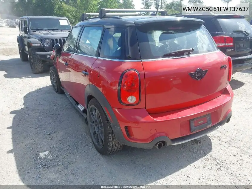 2015 Mini Countryman Cooper S VIN: WMWZC5C51FWT37637 Lot: 42503885
