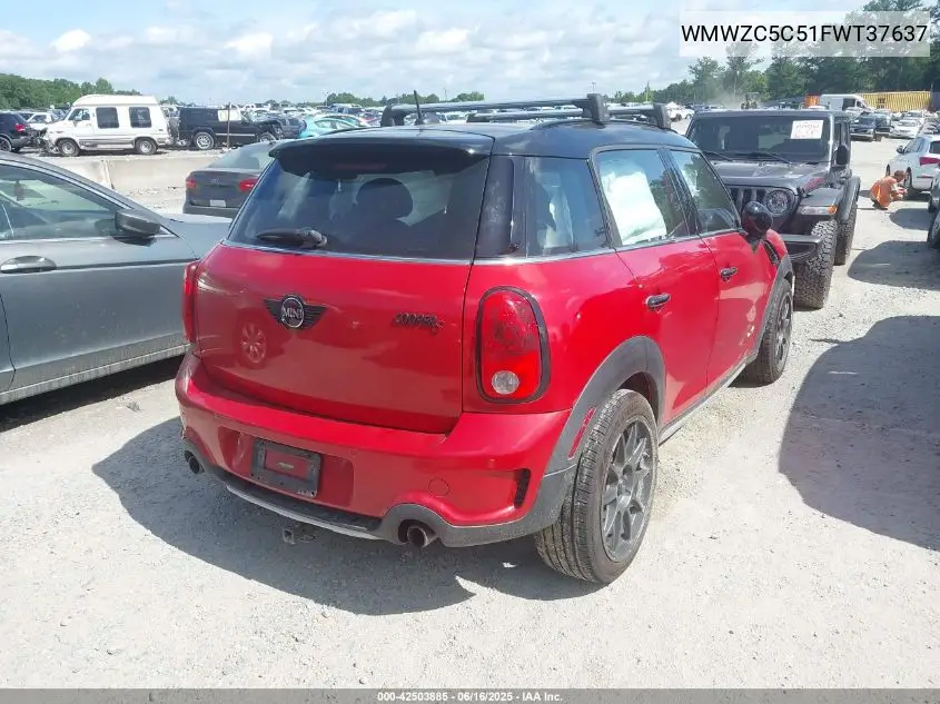 2015 Mini Countryman Cooper S VIN: WMWZC5C51FWT37637 Lot: 42503885
