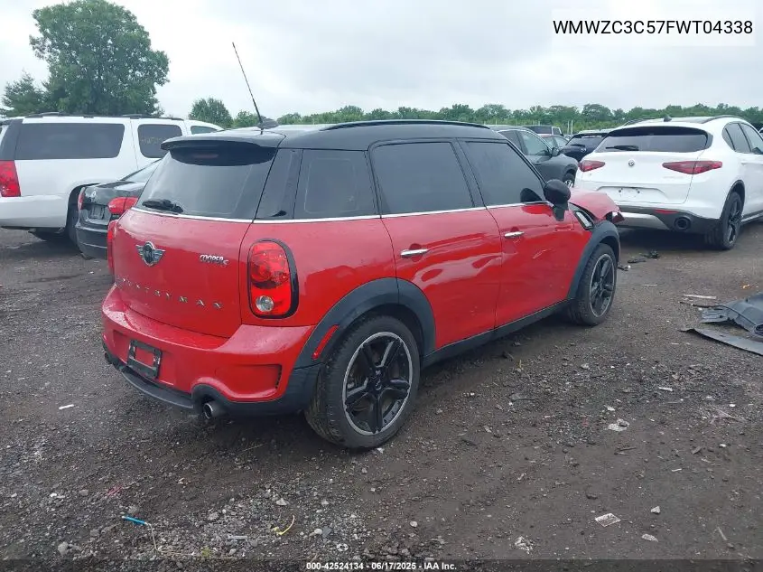 2015 Mini Countryman Cooper S VIN: WMWZC3C57FWT04338 Lot: 42524134