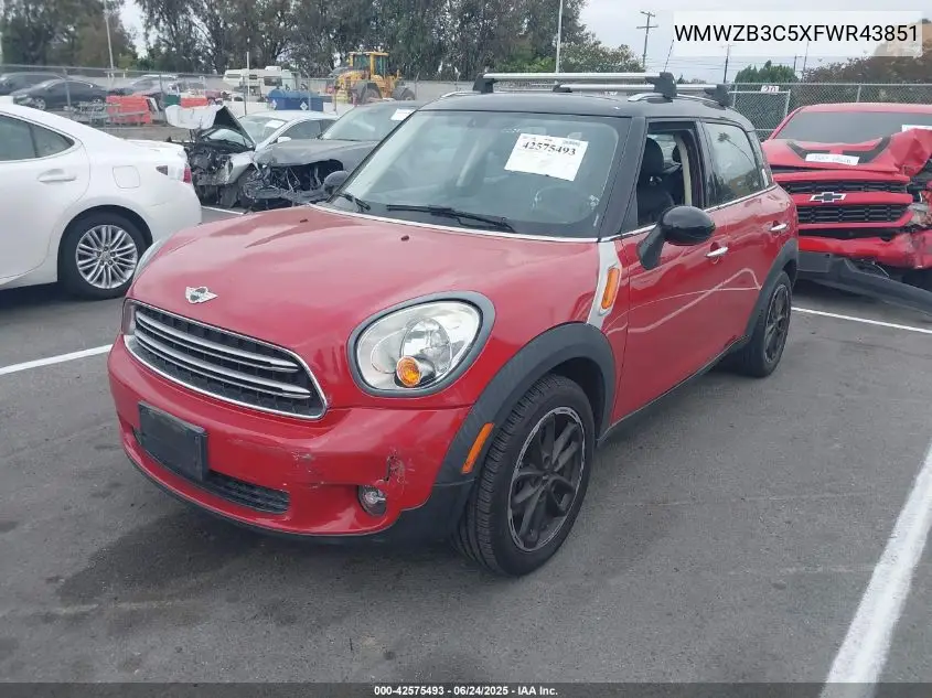 2015 Mini Countryman Cooper VIN: WMWZB3C5XFWR43851 Lot: 42575493