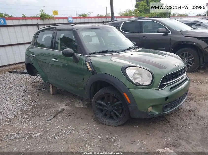 2015 Mini Countryman Cooper S VIN: WMWZC3C54FWT03986 Lot: 42613331