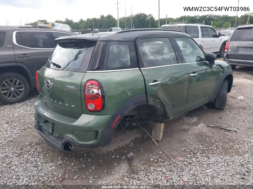 2015 Mini Countryman Cooper S VIN: WMWZC3C54FWT03986 Lot: 42613331