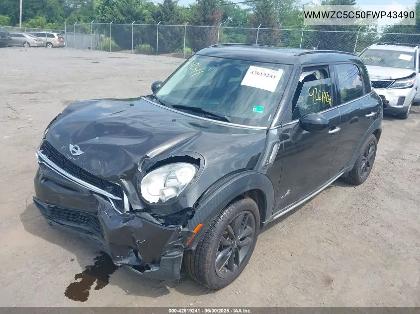 2015 Mini Countryman Cooper S VIN: WMWZC5C50FWP43490 Lot: 42619241