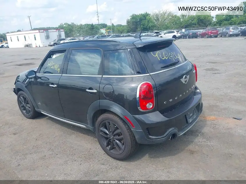 2015 Mini Countryman Cooper S VIN: WMWZC5C50FWP43490 Lot: 42619241