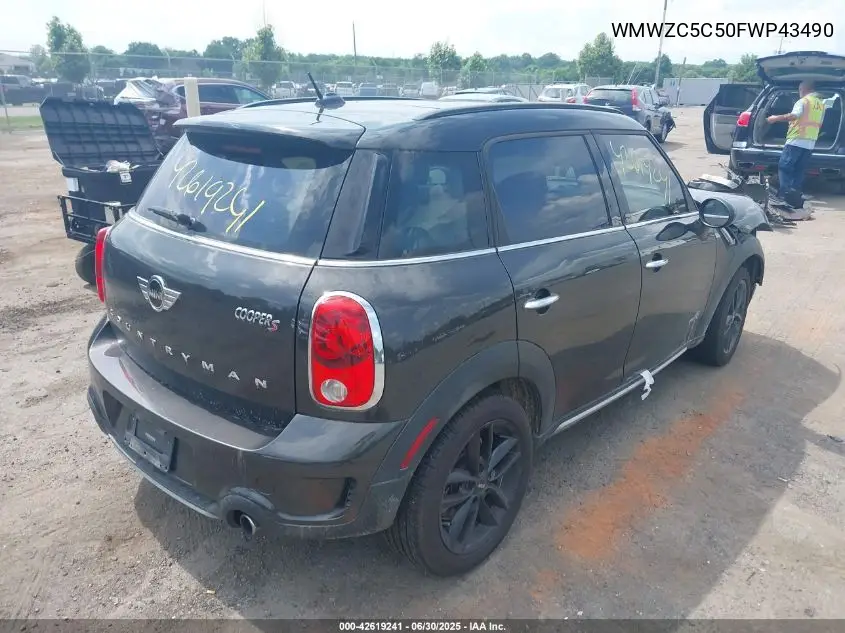 2015 Mini Countryman Cooper S VIN: WMWZC5C50FWP43490 Lot: 42619241