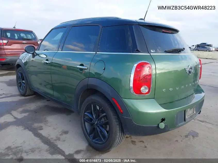 2016 Mini Countryman Cooper VIN: WMWZB3C54GWR48223 Lot: 41516873