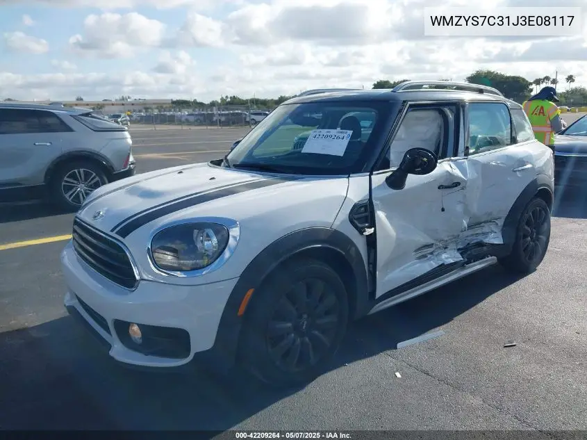 2018 Mini Countryman Cooper VIN: WMZYS7C31J3E08117 Lot: 42209264