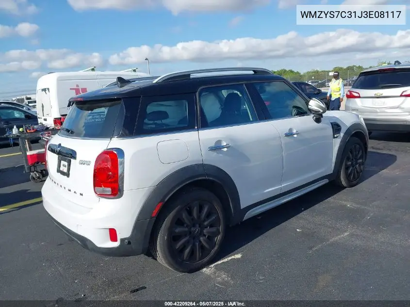 2018 Mini Countryman Cooper VIN: WMZYS7C31J3E08117 Lot: 42209264