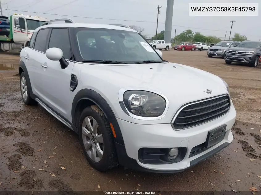 2019 Mini Countryman Cooper VIN: WMZYS7C58K3F45798 Lot: 41923694