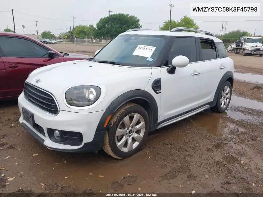 2019 Mini Countryman Cooper VIN: WMZYS7C58K3F45798 Lot: 41923694