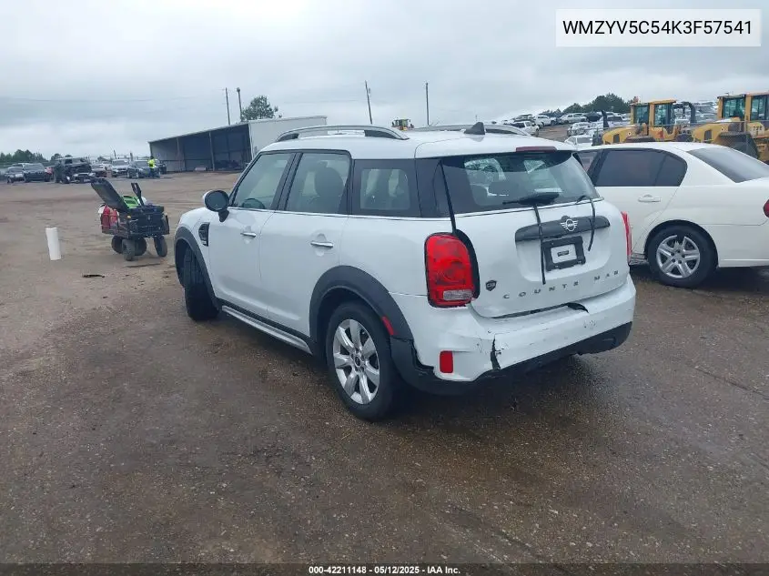 2019 Mini Countryman Cooper VIN: WMZYV5C54K3F57541 Lot: 42211148