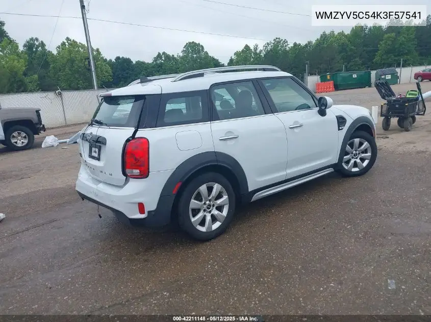 2019 Mini Countryman Cooper VIN: WMZYV5C54K3F57541 Lot: 42211148