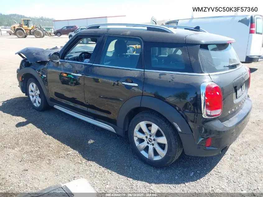 2019 Mini Countryman Cooper VIN: WMZYV5C50K3F57360 Lot: 42544175