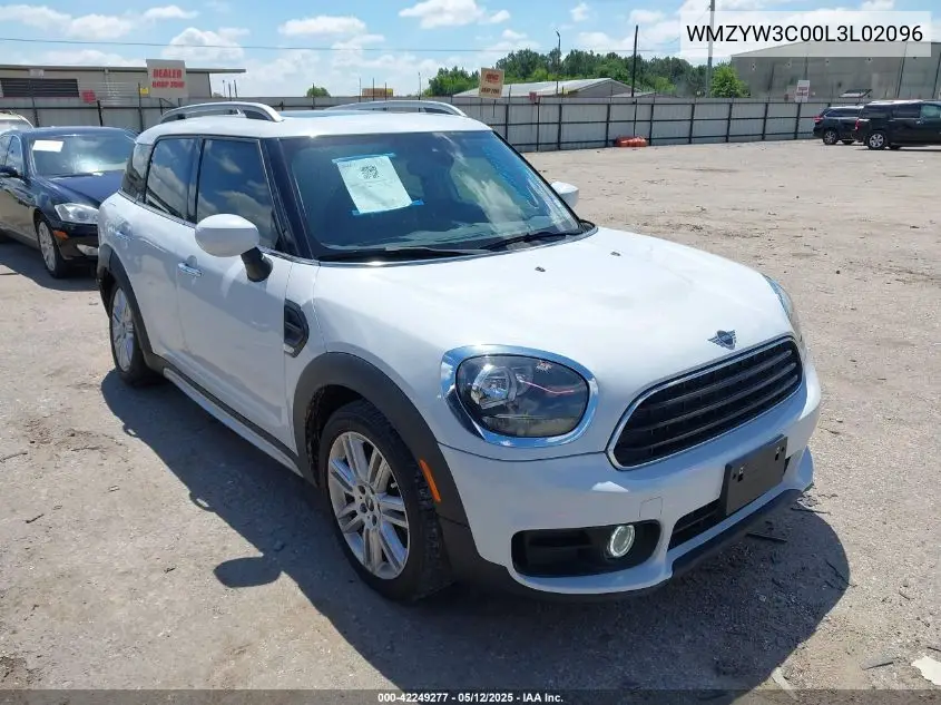 2020 Mini Countryman Cooper VIN: WMZYW3C00L3L02096 Lot: 42249277