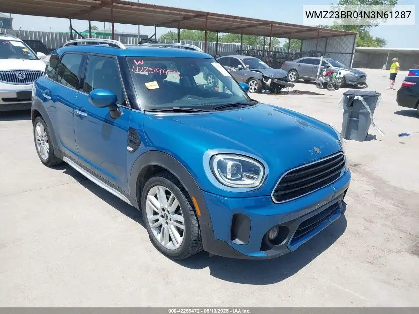 2022 Mini Countryman Cooper VIN: WMZ23BR04N3N61287 Lot: 42259472