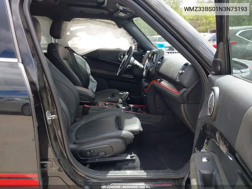 2022 Mini Countryman John Cooper Works VIN: WMZ33BS01N3N75193 Lot: 42562349
