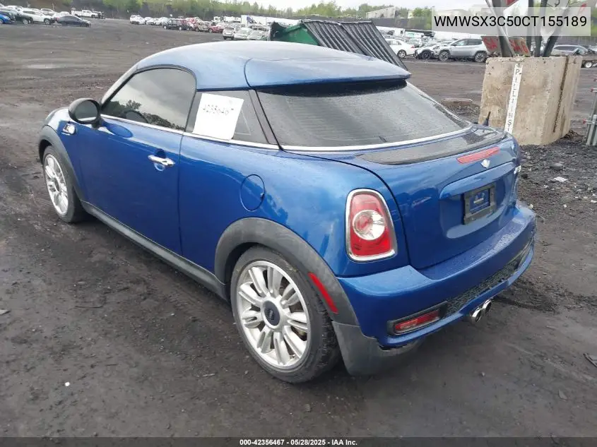 2012 Mini Cooper Coupe S VIN: WMWSX3C50CT155189 Lot: 42356467