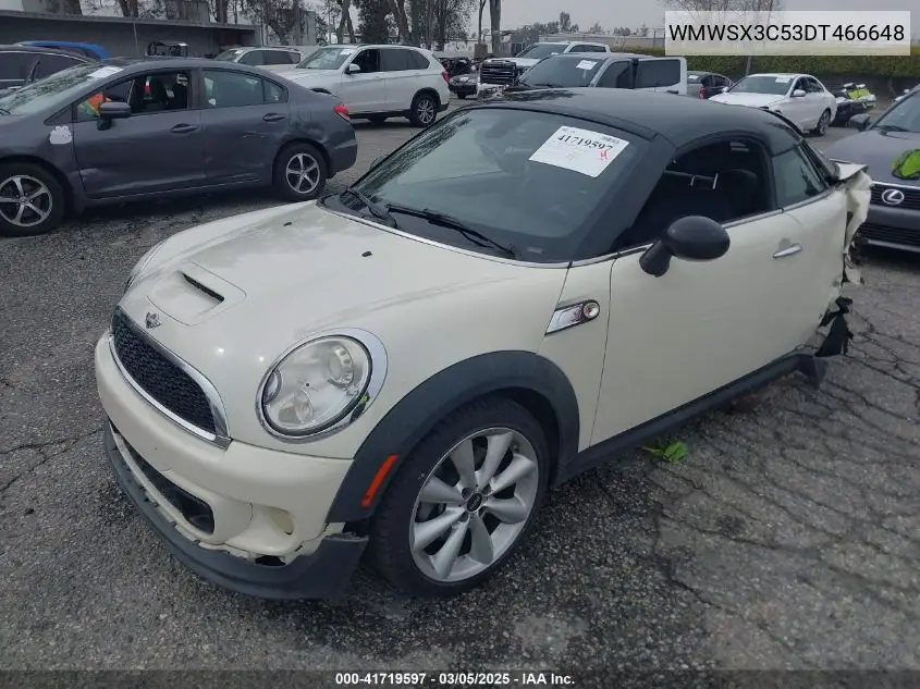 2013 Mini Coupe Cooper S VIN: WMWSX3C53DT466648 Lot: 41719597