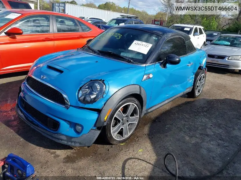 2013 Mini Coupe Cooper S VIN: WMWSX3C55DT466604 Lot: 42033723