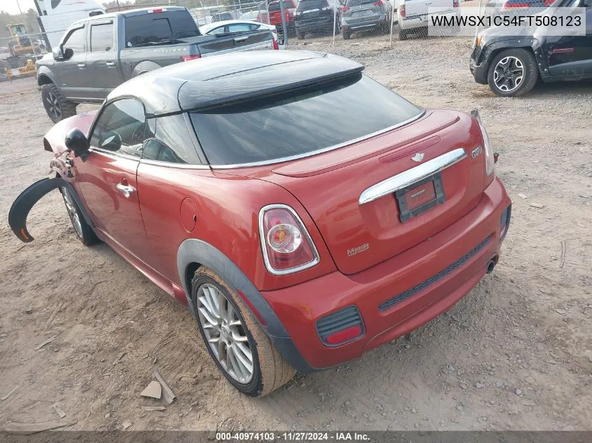 2015 Mini Coupe Cooper VIN: WMWSX1C54FT508123 Lot: 40974103