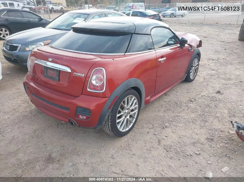 2015 Mini Coupe Cooper VIN: WMWSX1C54FT508123 Lot: 40974103