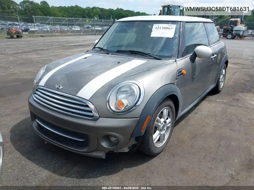 2013 Mini Hardtop Cooper VIN: WMWSU3C58DT681631 Lot: 42130063