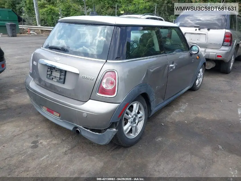 2013 Mini Hardtop Cooper VIN: WMWSU3C58DT681631 Lot: 42130063