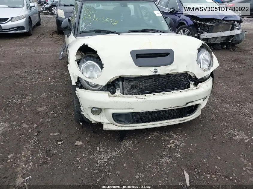 2013 Mini Hardtop Cooper S VIN: WMWSV3C51DT480022 Lot: 42398793
