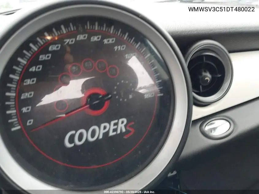 2013 Mini Hardtop Cooper S VIN: WMWSV3C51DT480022 Lot: 42398793