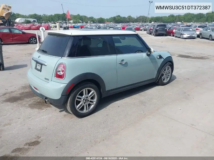 2013 Mini Hardtop Cooper VIN: WMWSU3C51DT372387 Lot: 42514124