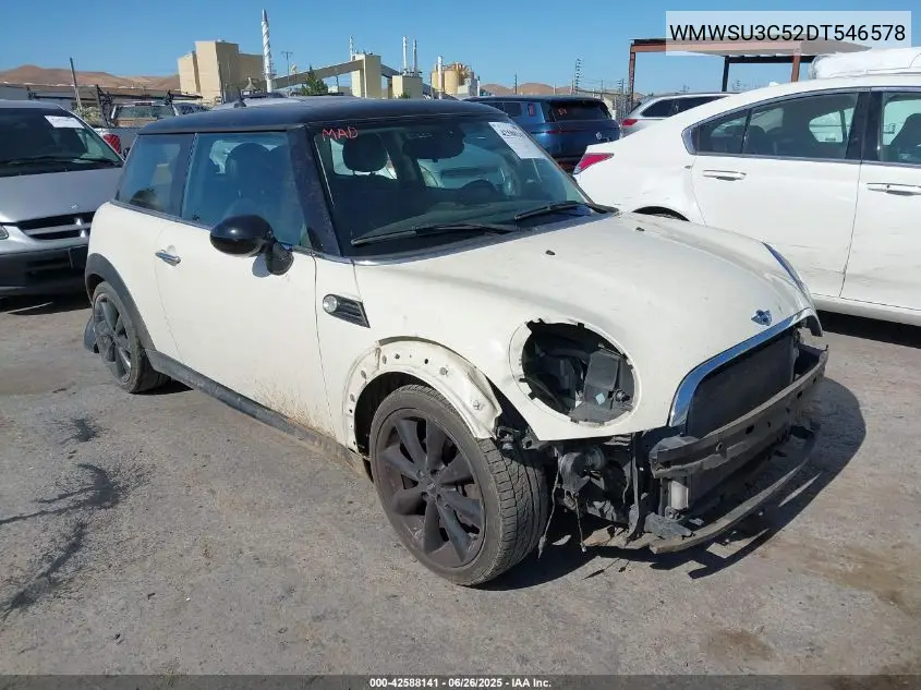2013 Mini Hardtop Cooper VIN: WMWSU3C52DT546578 Lot: 42588141
