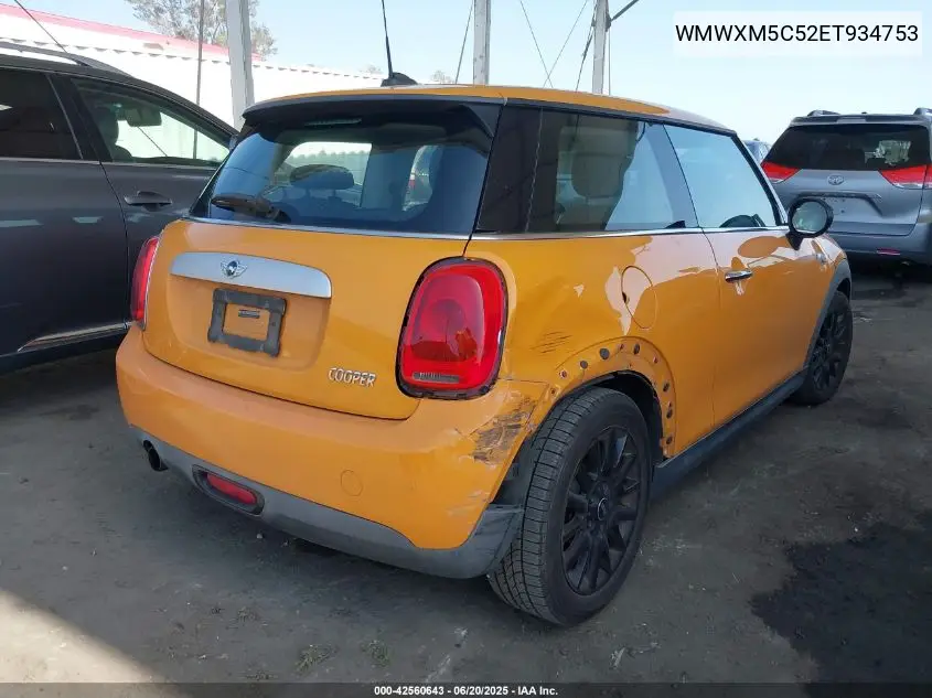 2014 Mini Hardtop Cooper VIN: WMWXM5C52ET934753 Lot: 42560643