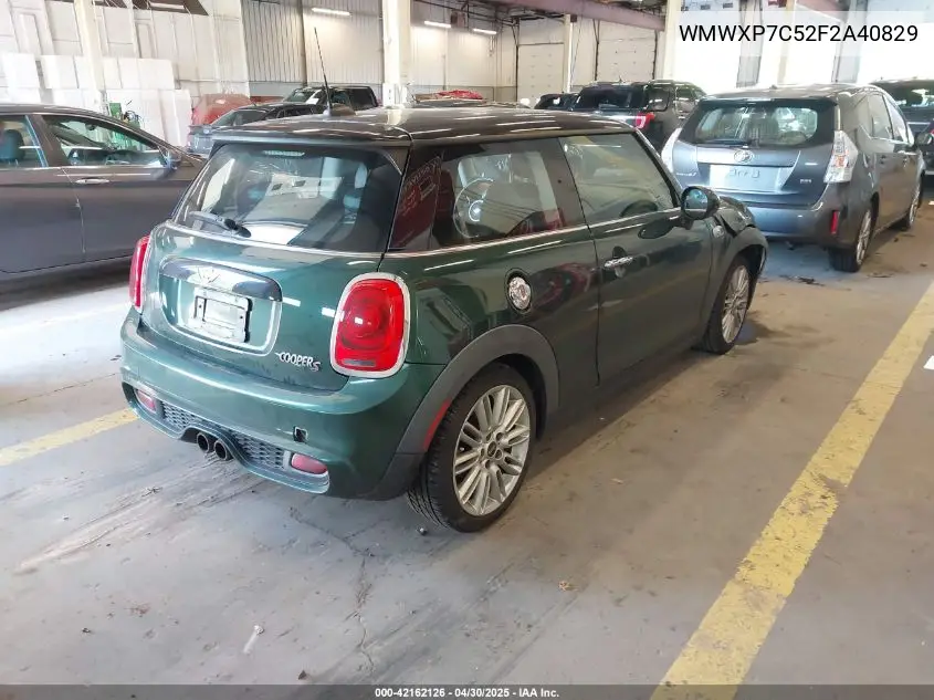 2015 Mini Hardtop Cooper S VIN: WMWXP7C52F2A40829 Lot: 42162126