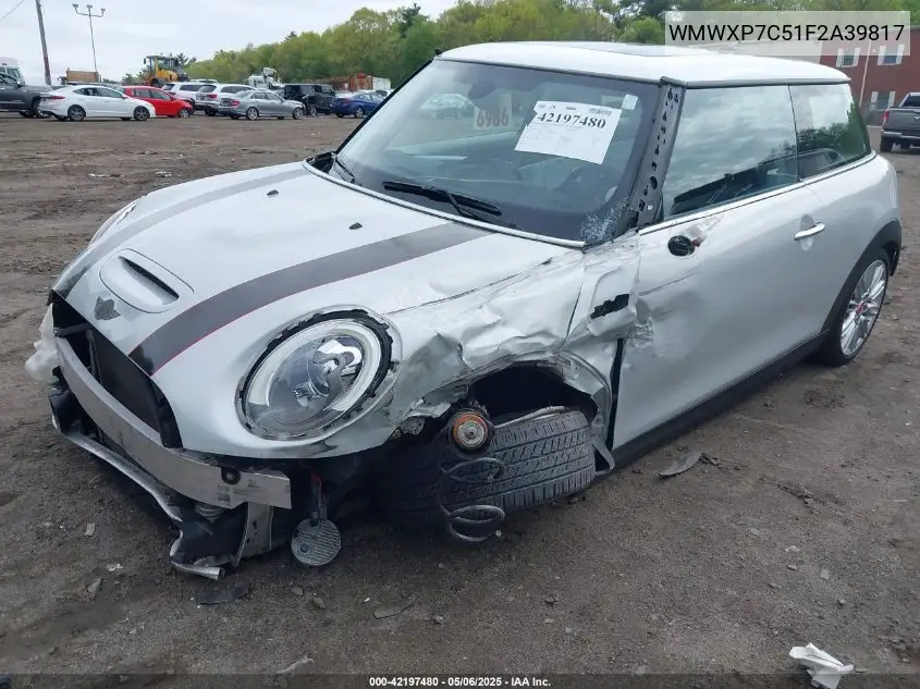 2015 Mini Hardtop Cooper S VIN: WMWXP7C51F2A39817 Lot: 42197480