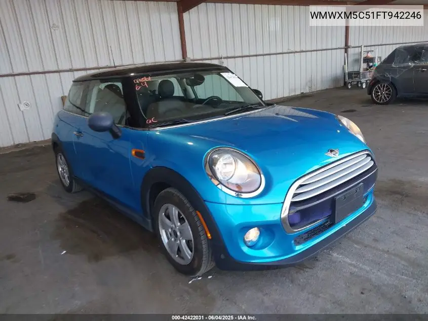 2015 Mini Hardtop Cooper VIN: WMWXM5C51FT942246 Lot: 42422031