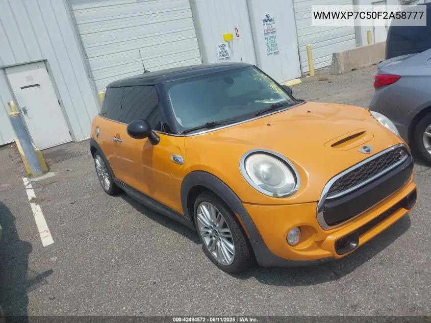 2015 Mini Hardtop Cooper S VIN: WMWXP7C50F2A58777 Lot: 42494572