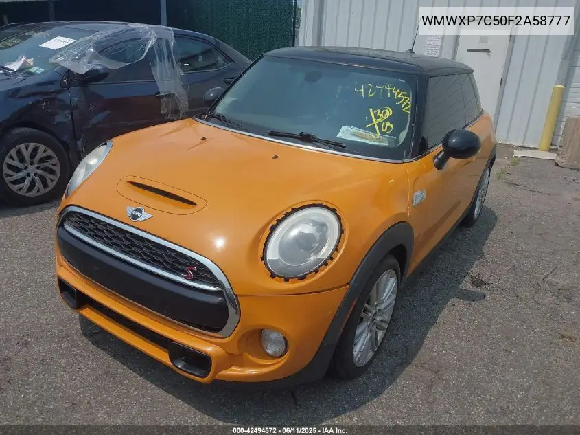 2015 Mini Hardtop Cooper S VIN: WMWXP7C50F2A58777 Lot: 42494572