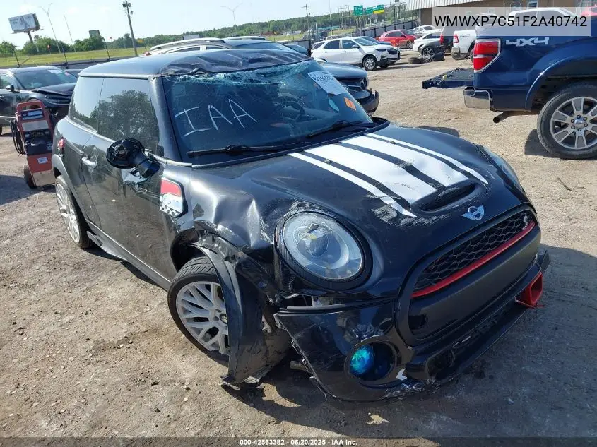 2015 Mini Hardtop Cooper S VIN: WMWXP7C51F2A40742 Lot: 42563382