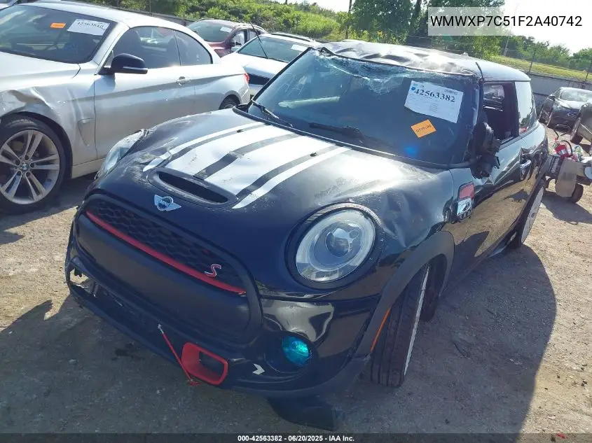 2015 Mini Hardtop Cooper S VIN: WMWXP7C51F2A40742 Lot: 42563382