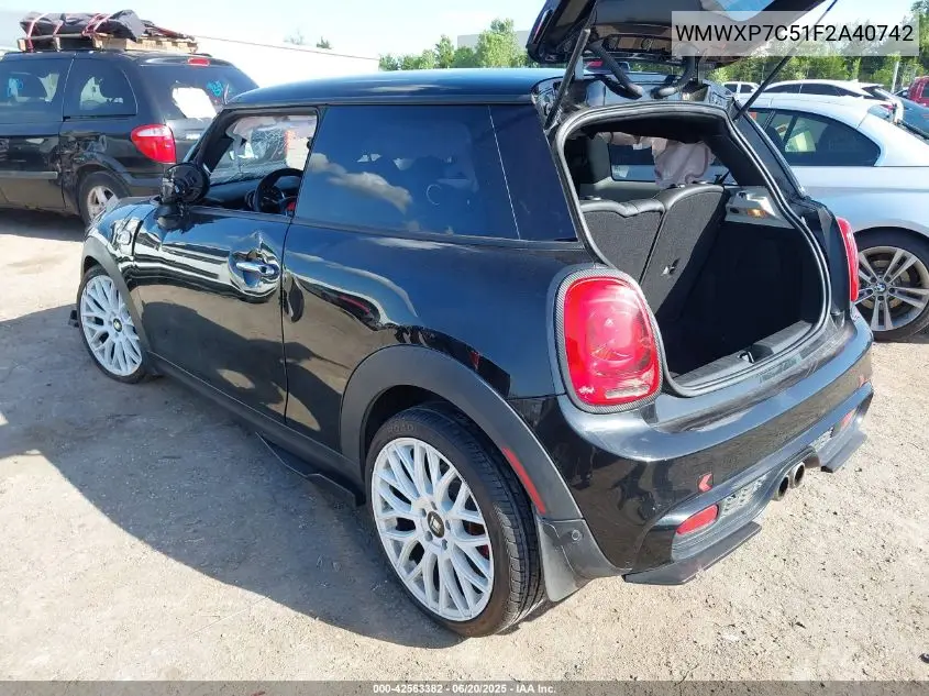 2015 Mini Hardtop Cooper S VIN: WMWXP7C51F2A40742 Lot: 42563382