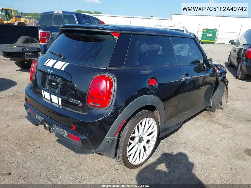 2015 Mini Hardtop Cooper S VIN: WMWXP7C51F2A40742 Lot: 42563382