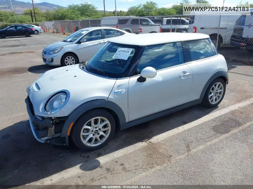 2015 Mini Hardtop Cooper S VIN: WMWXP7C51F2A42183 Lot: 42599528