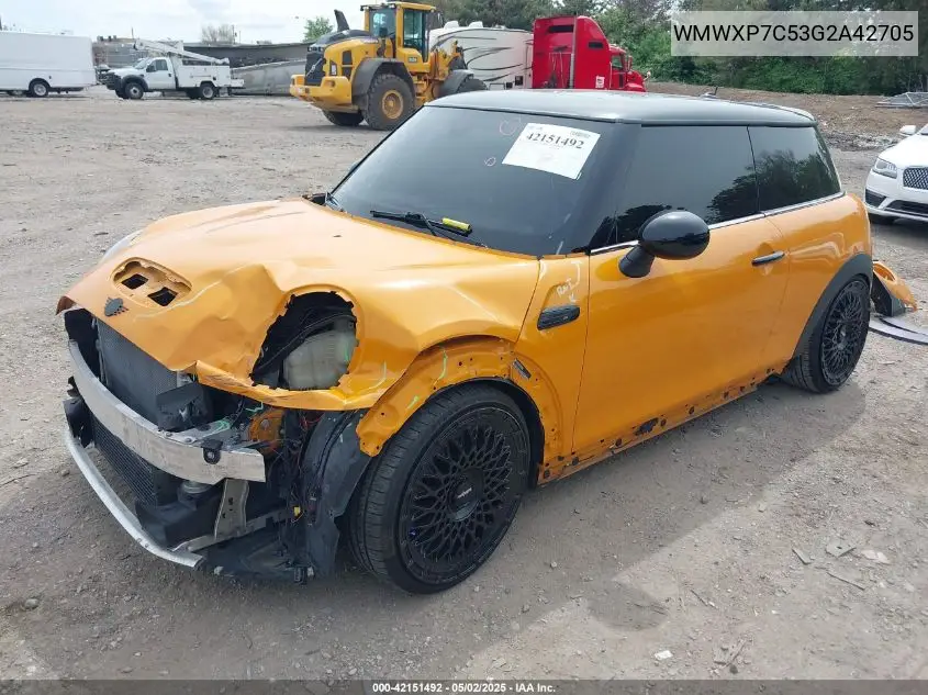 2016 Mini Hardtop Cooper S VIN: WMWXP7C53G2A42705 Lot: 42151492