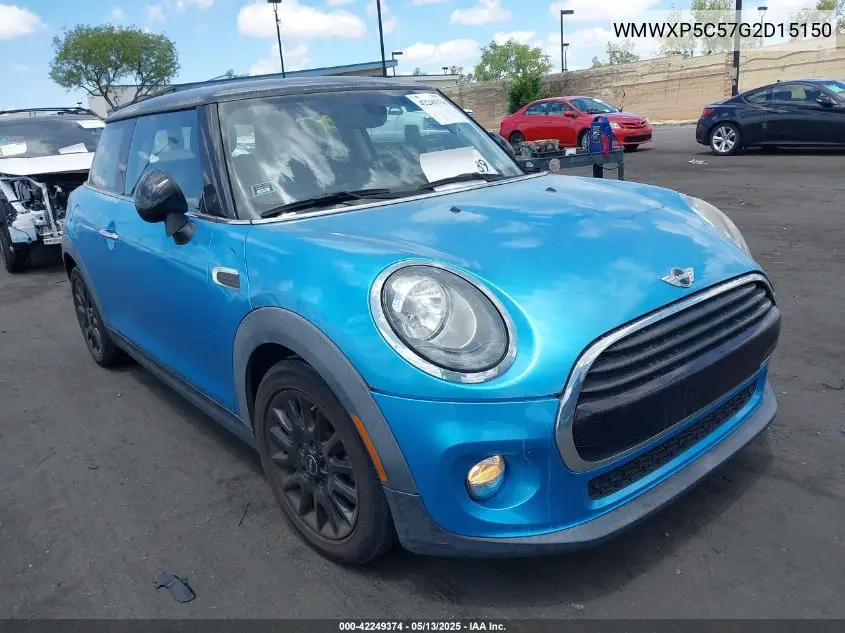 2016 Mini Hardtop Cooper VIN: WMWXP5C57G2D15150 Lot: 42249374