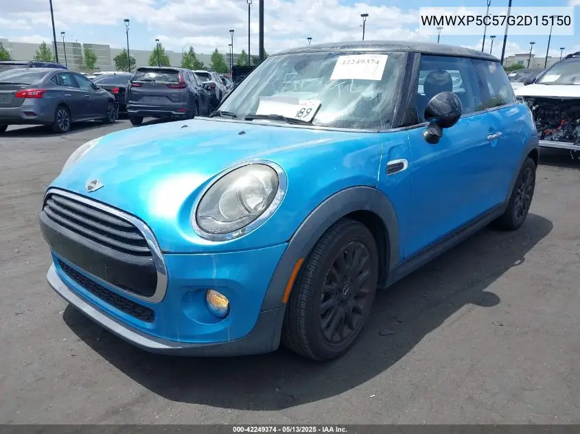 2016 Mini Hardtop Cooper VIN: WMWXP5C57G2D15150 Lot: 42249374